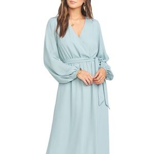 show me your mumu lady long sleeve wrap dress